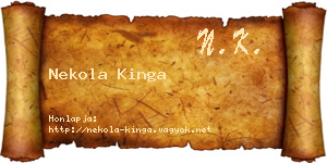 Nekola Kinga névjegykártya